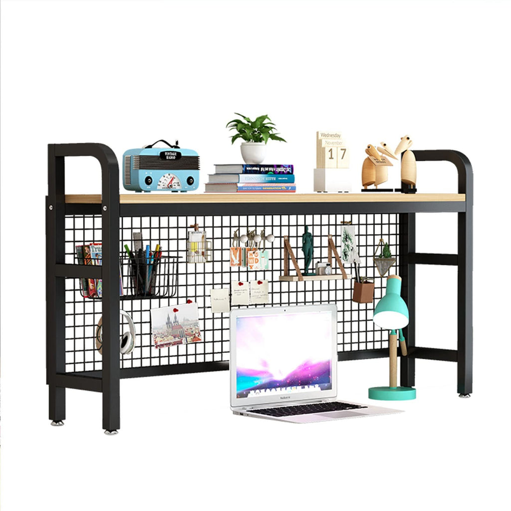 2 Tier Adjustable Metal Desktop Bookshelf White E55216
