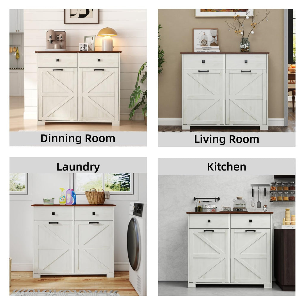 Double Tilt Out Trash Cabinet with Hideaway Drawer P641240