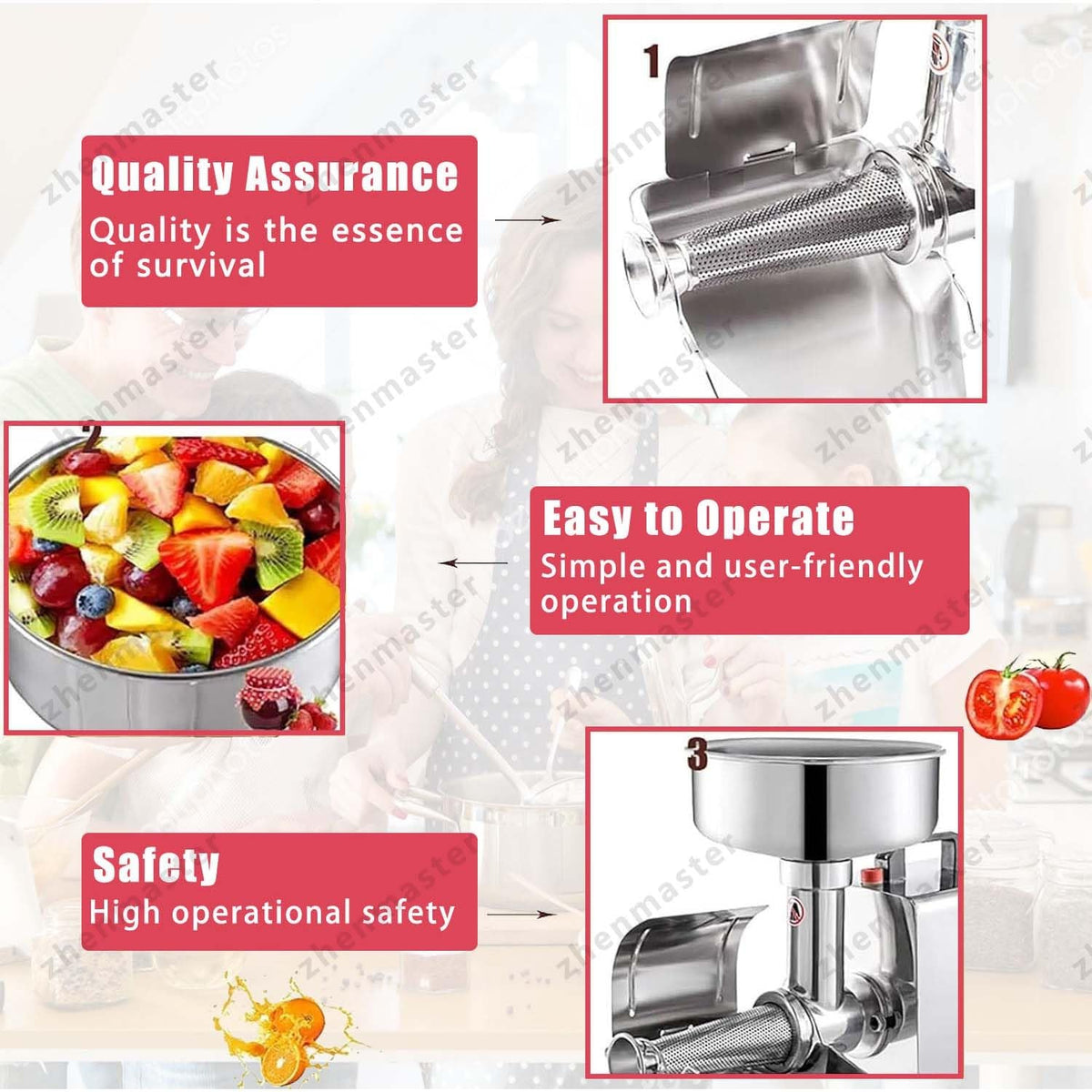 450W Stainless Steel Electric Tomato Strainer K233611