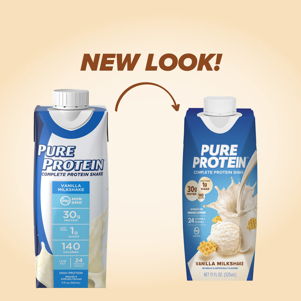 Vanilla Protein Shake, 30g Protein, Vitamins A, C, D, E, Zinc, Low Sugar, Gluten Free I802868