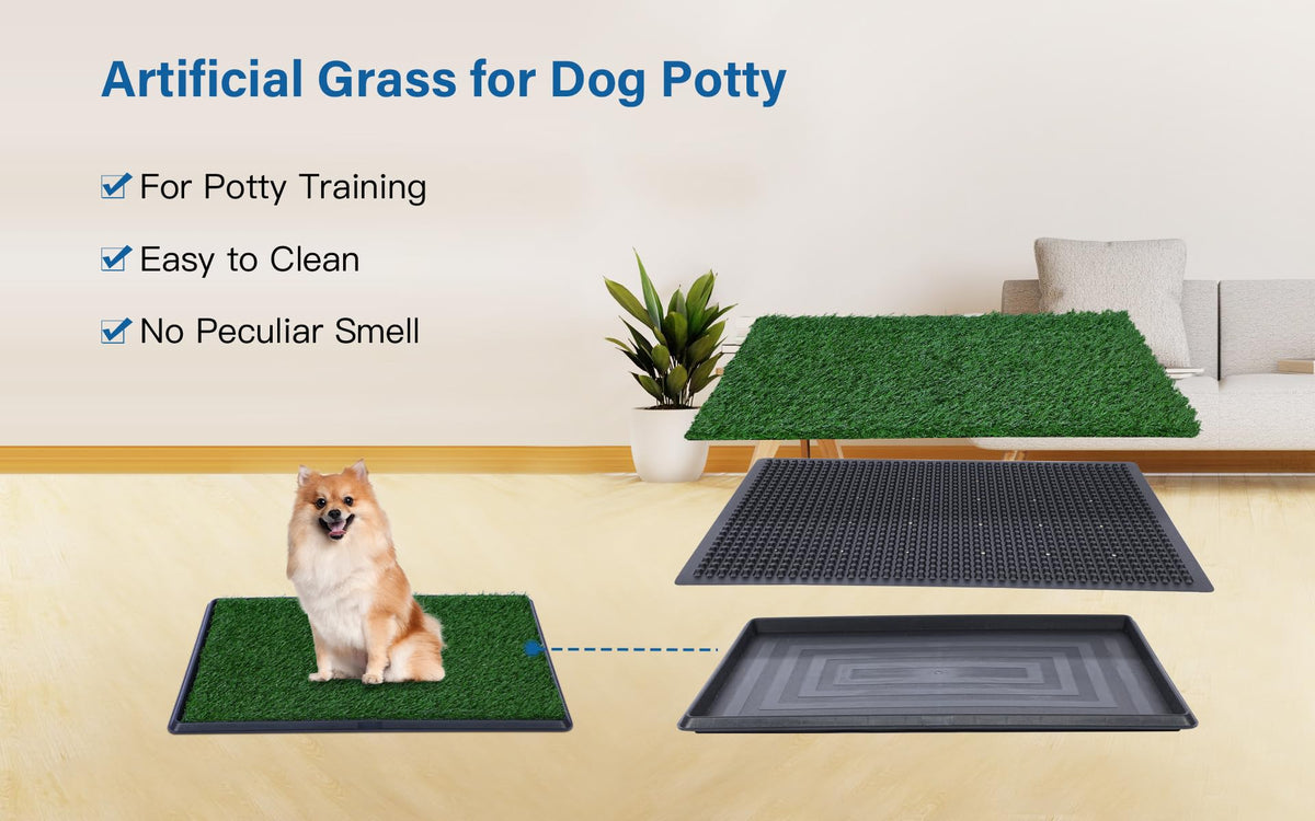 20"x25" Artificial Grass Dog Potty Pad with Tray M981558