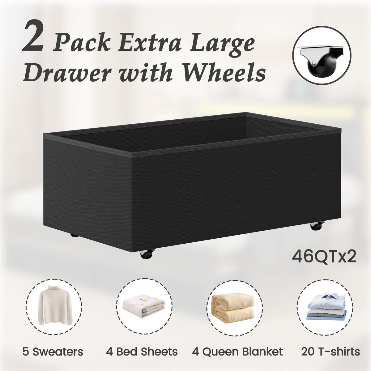 Queen Size Storage Bed Frame with Wood Headboard and LED Lights G892626