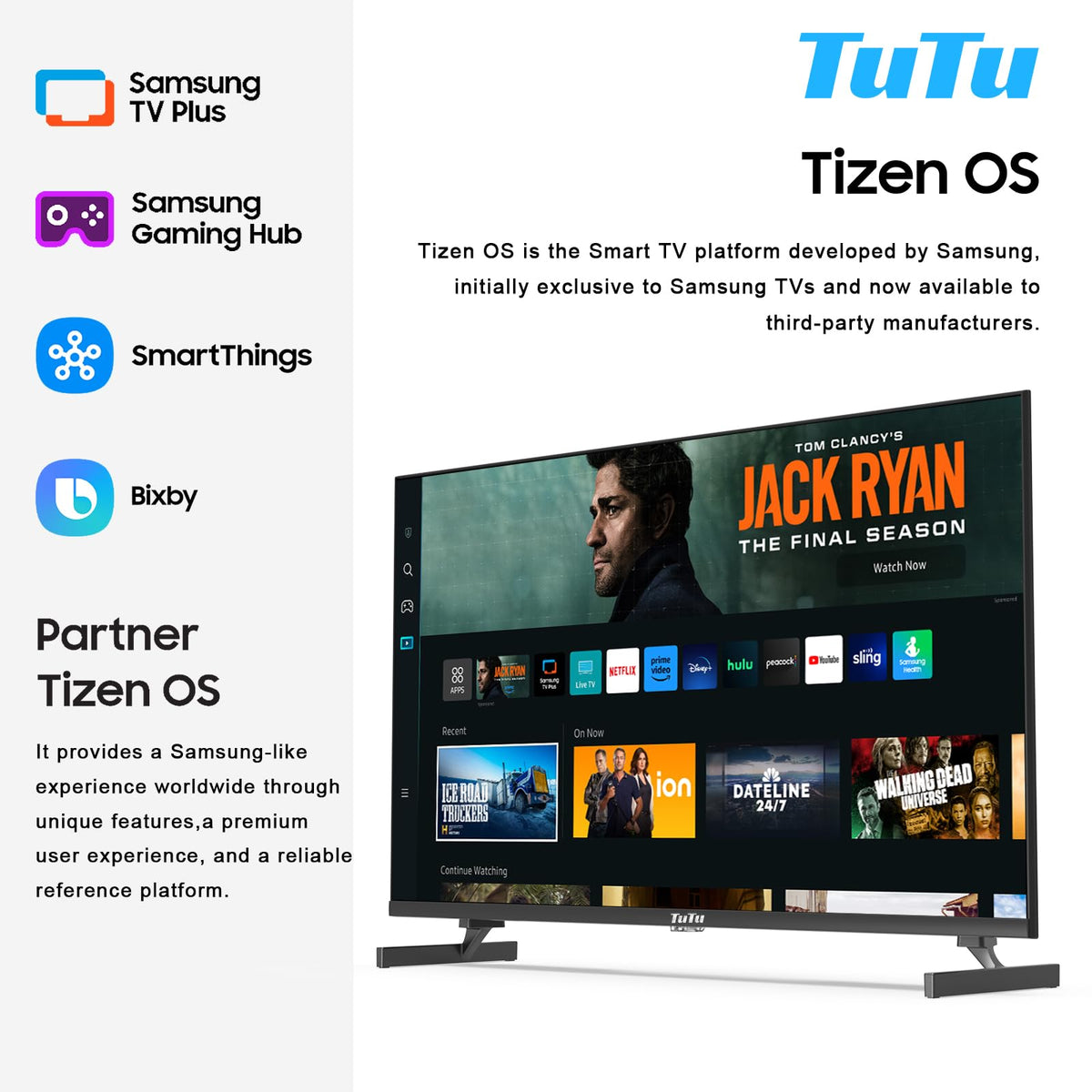 32 Inch FHD Smart TV 1080p Full HD Central Stand with HDR Dolby Audio F8826