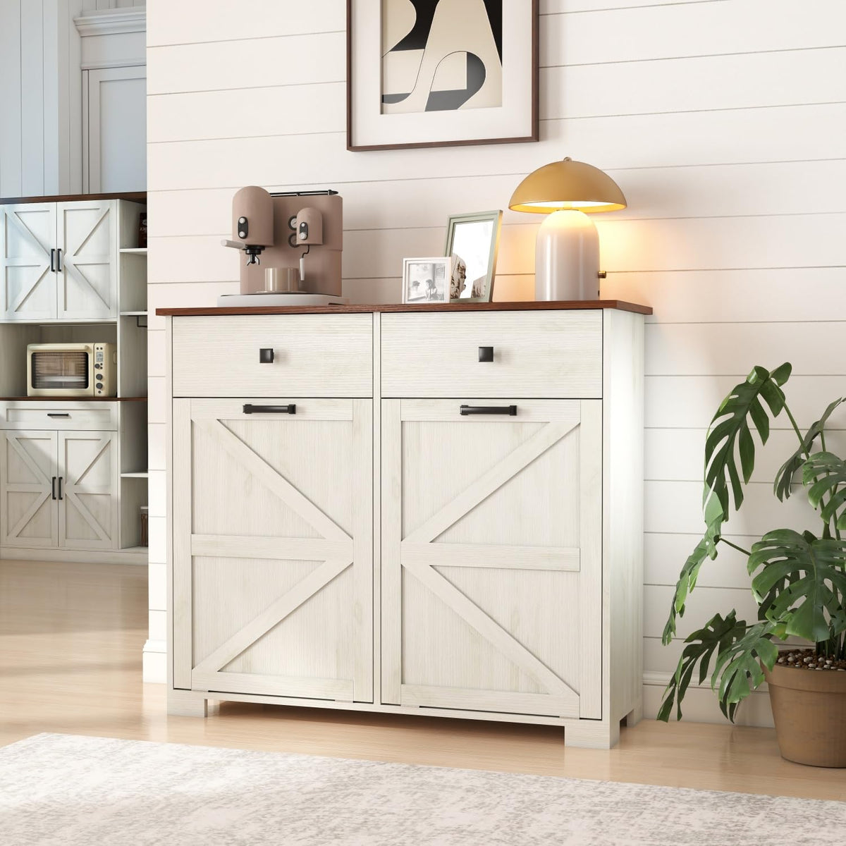 Double Tilt Out Trash Cabinet with Hideaway Drawer P641240