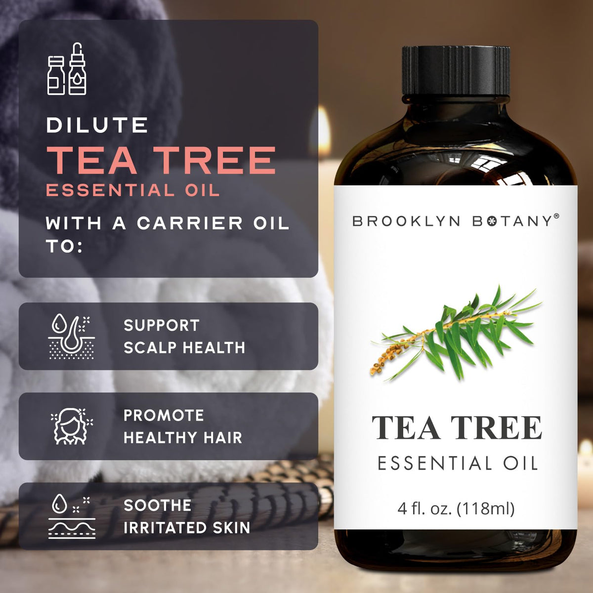 Tea Tree & Grapefruit Essential Oils 4 Fl Oz (Pack of 2) K74381