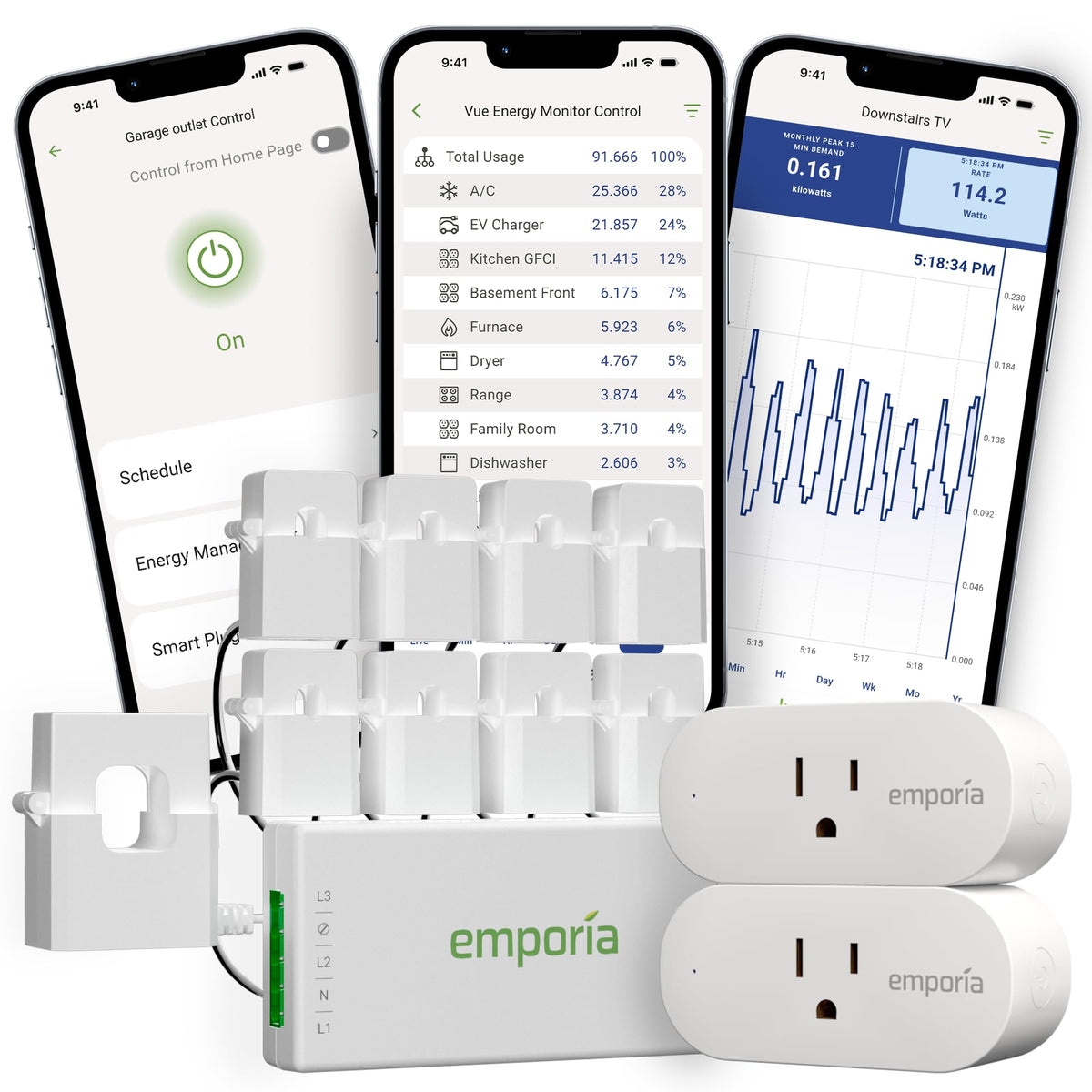 Energy Monitor with 8 Sensors and 2 Smart Plugs N90799