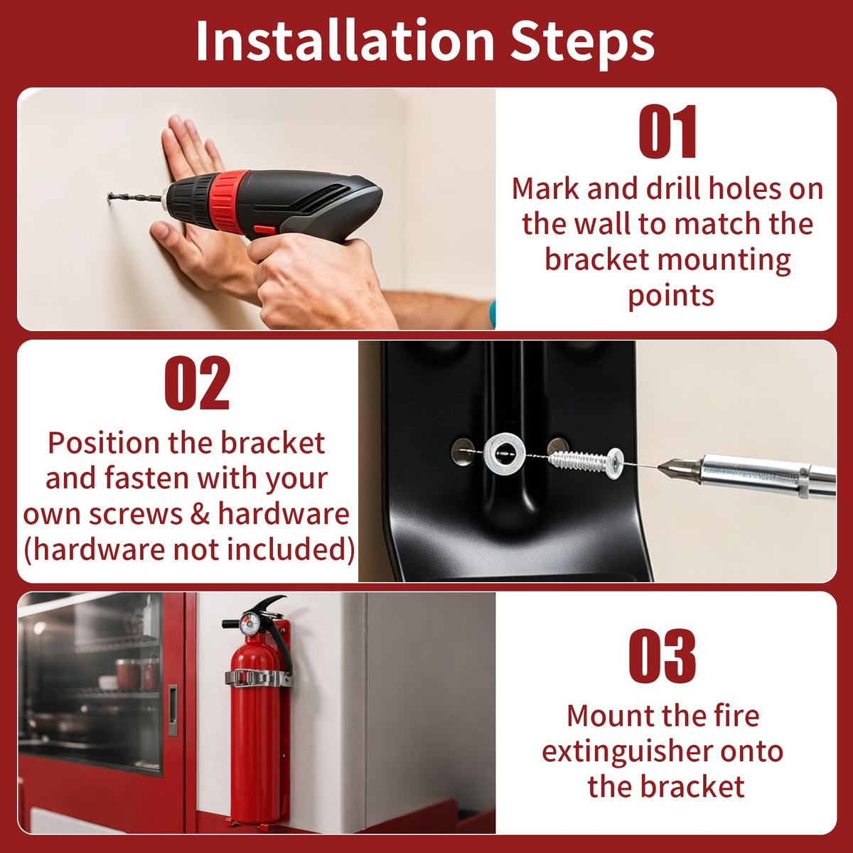 Fire Extinguisher Bracket Quick Release Anti-Vibration Mount Holder K23345