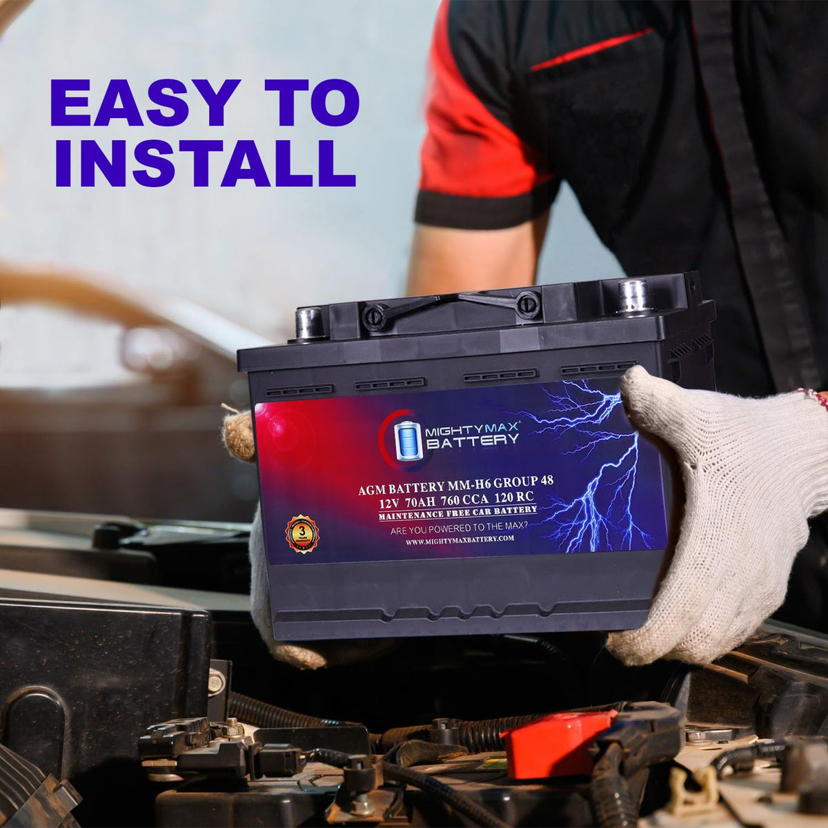 12V 70 AH AGM Car Battery I8356