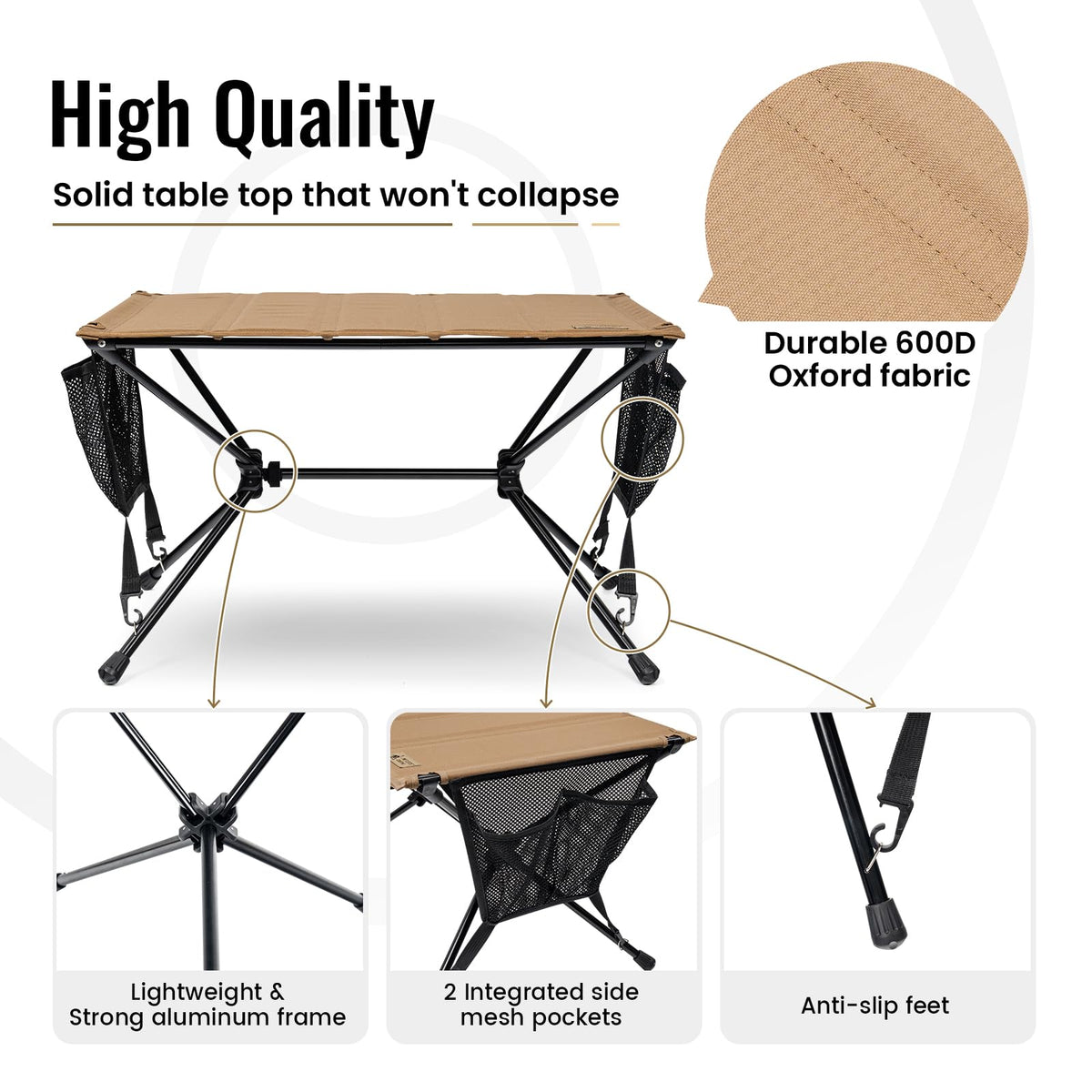 Ultralight Foldable Camping Table 2.4 lbs D3913