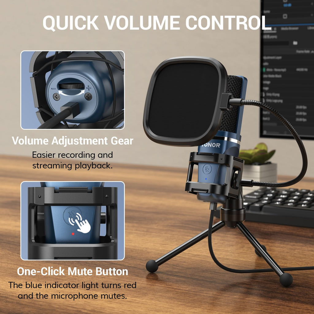 USB Cardioid Condenser Podcast Microphone N1415