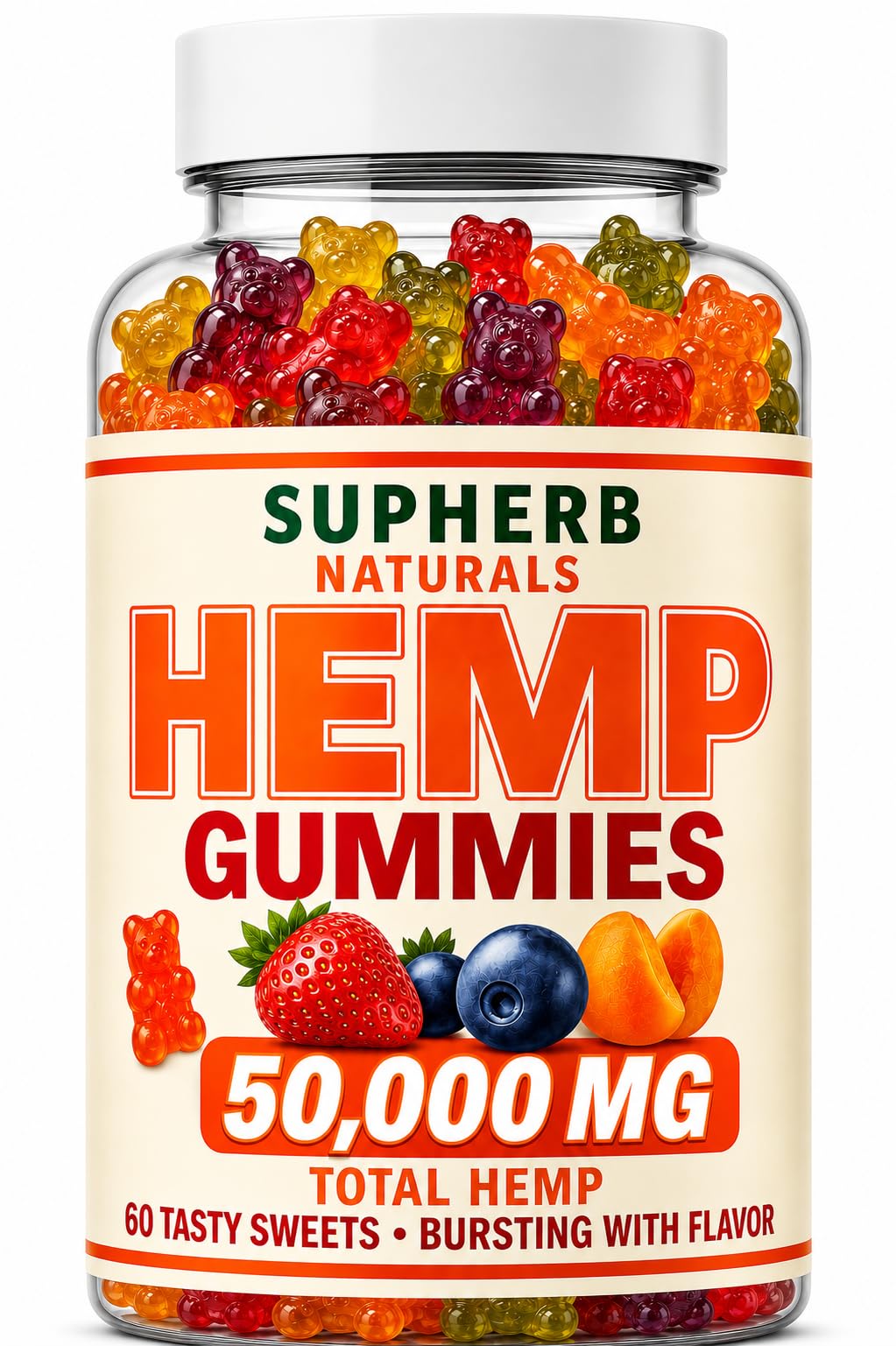 Sugar Free Vegan Hemp Gummies, 60 Count V7037