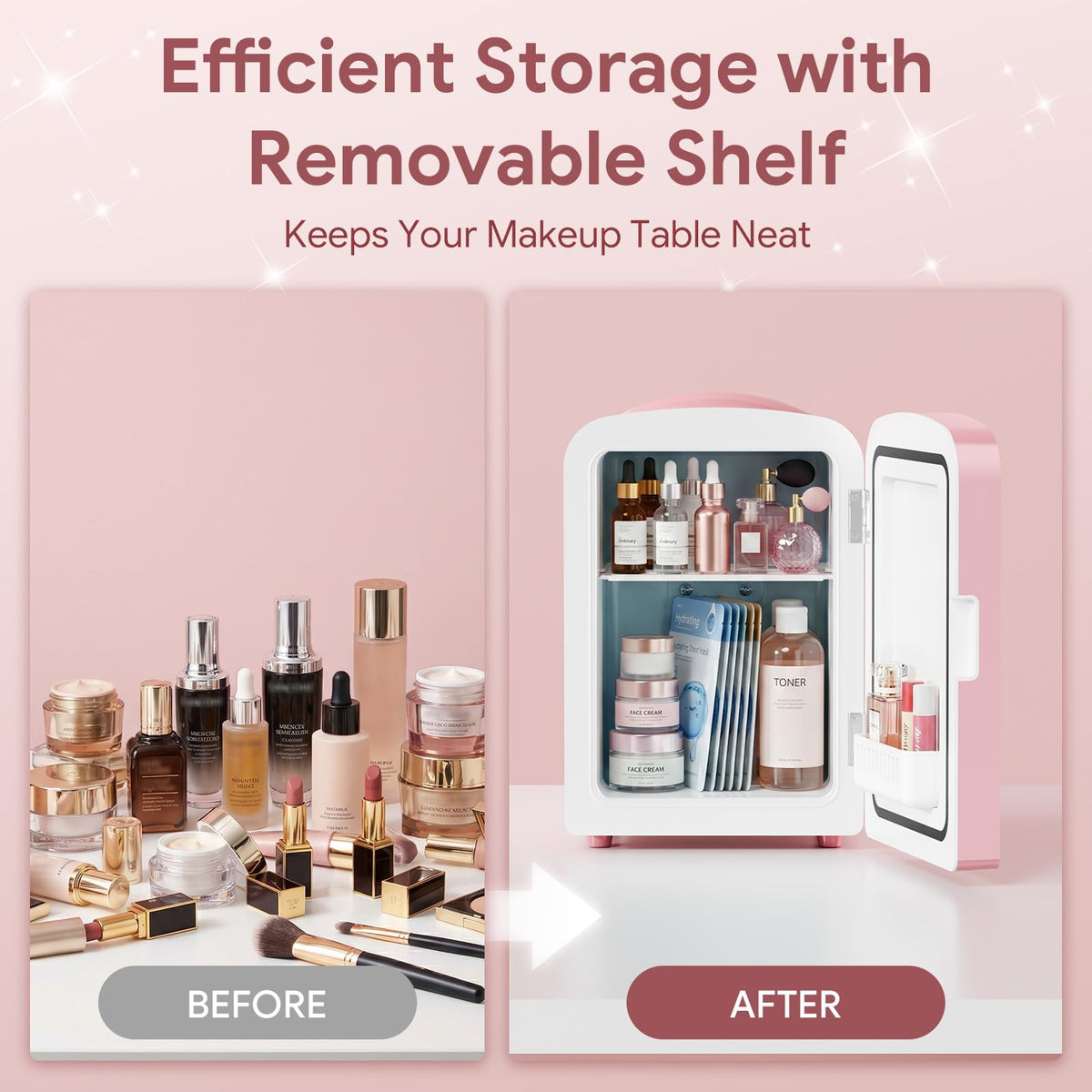 4L Mini Skincare Fridge with LED Mirror Q104978