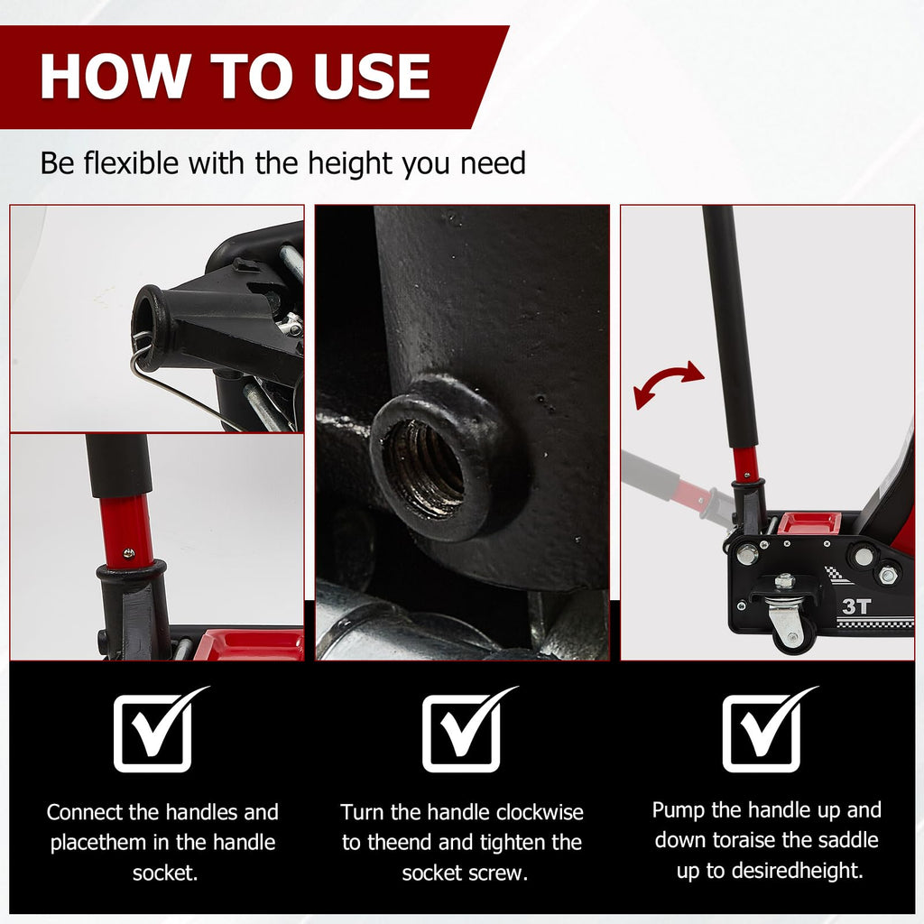 3 Ton Low Profile Steel Floor Jack S806875