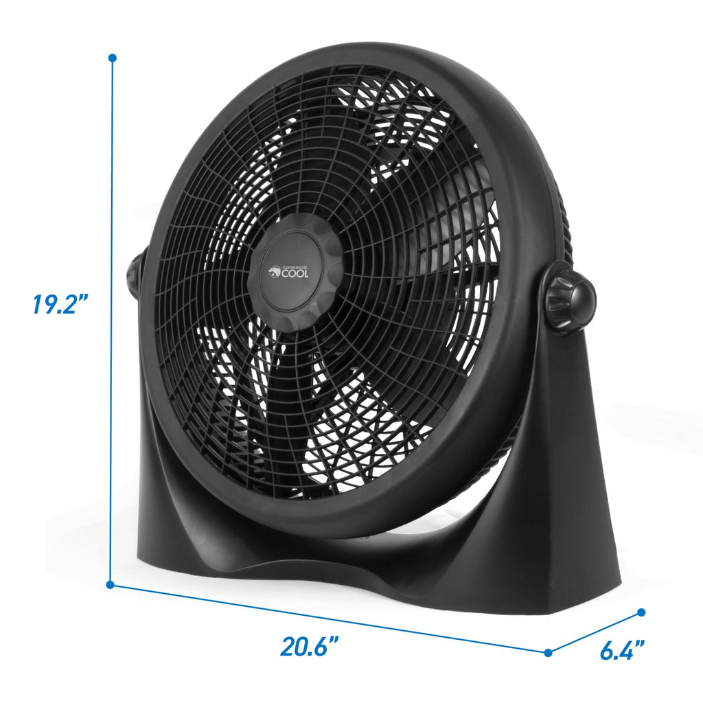 16 Inch High Velocity Floor Fan, Black Q1802