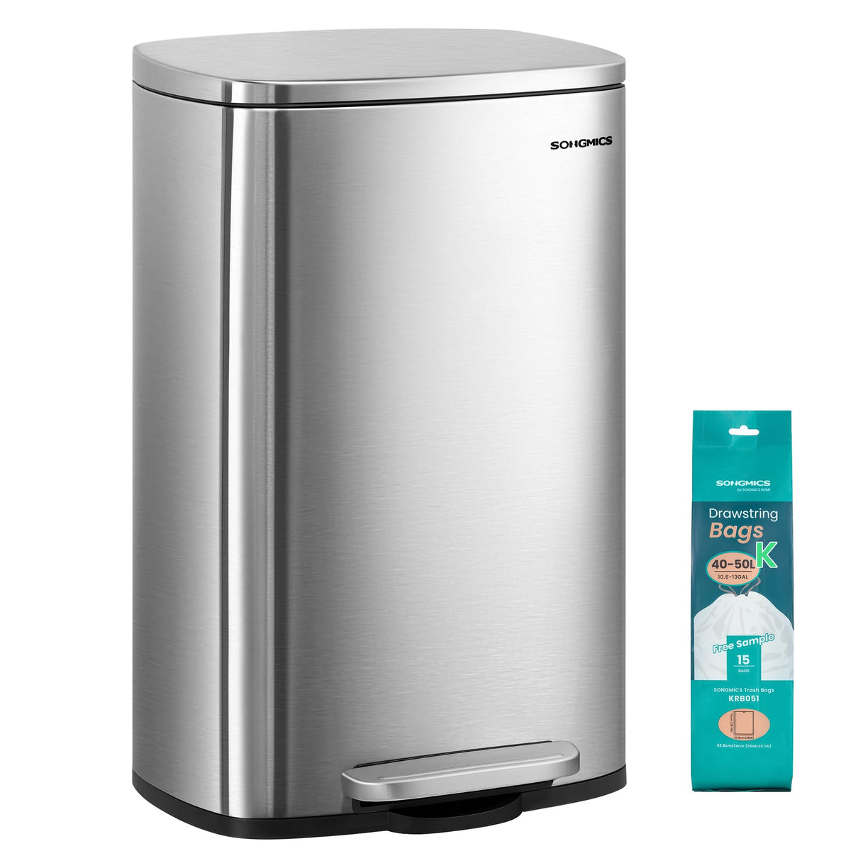 13 Gallon Stainless Steel Trash Can H14446