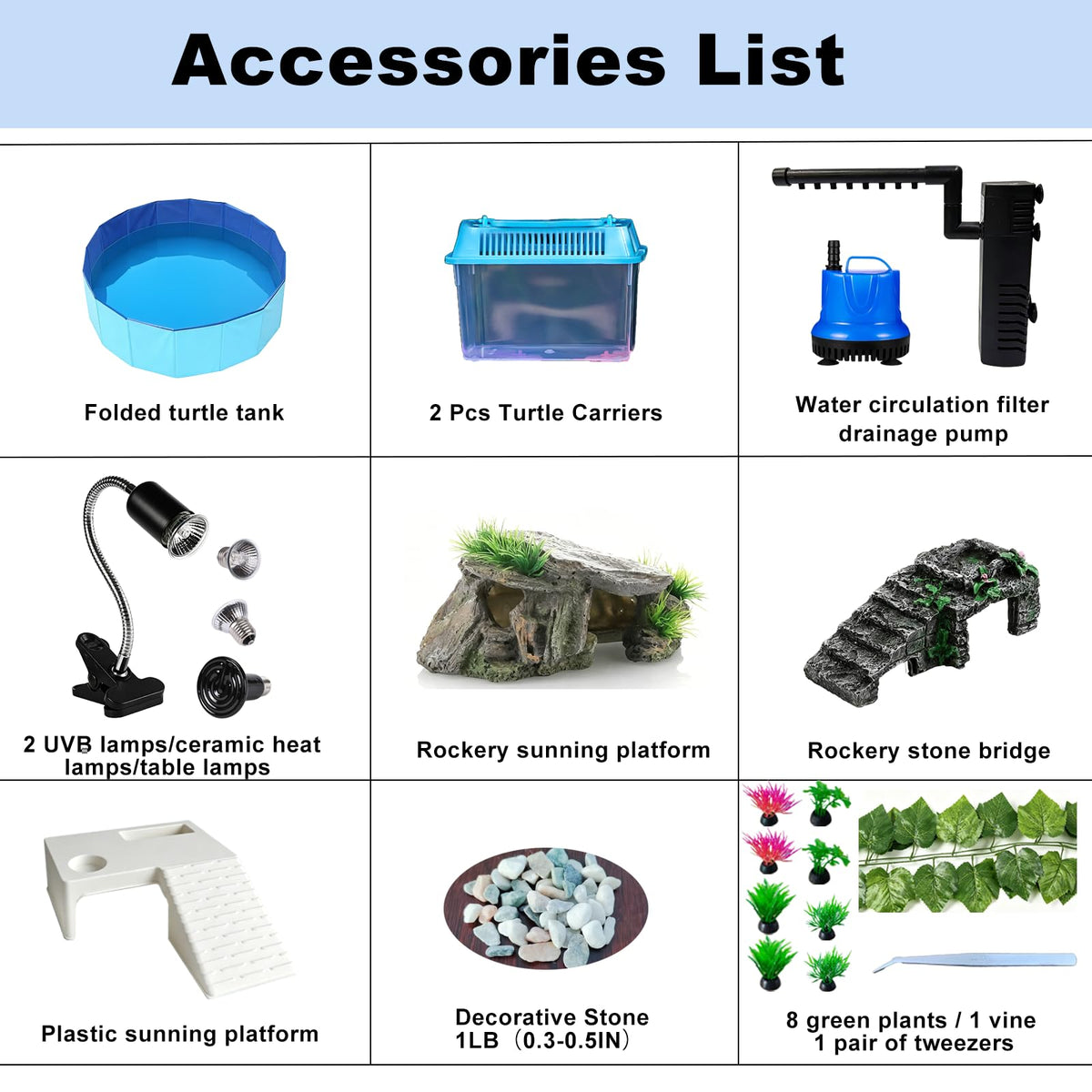 22.8 inch Turtle Tank Habitat Kit with Basking Platform E51094