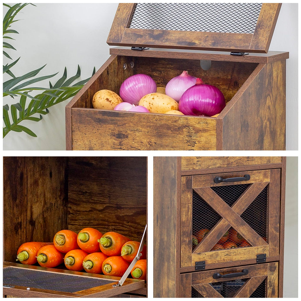 Brown Potato and Onion Storage Bin U7904