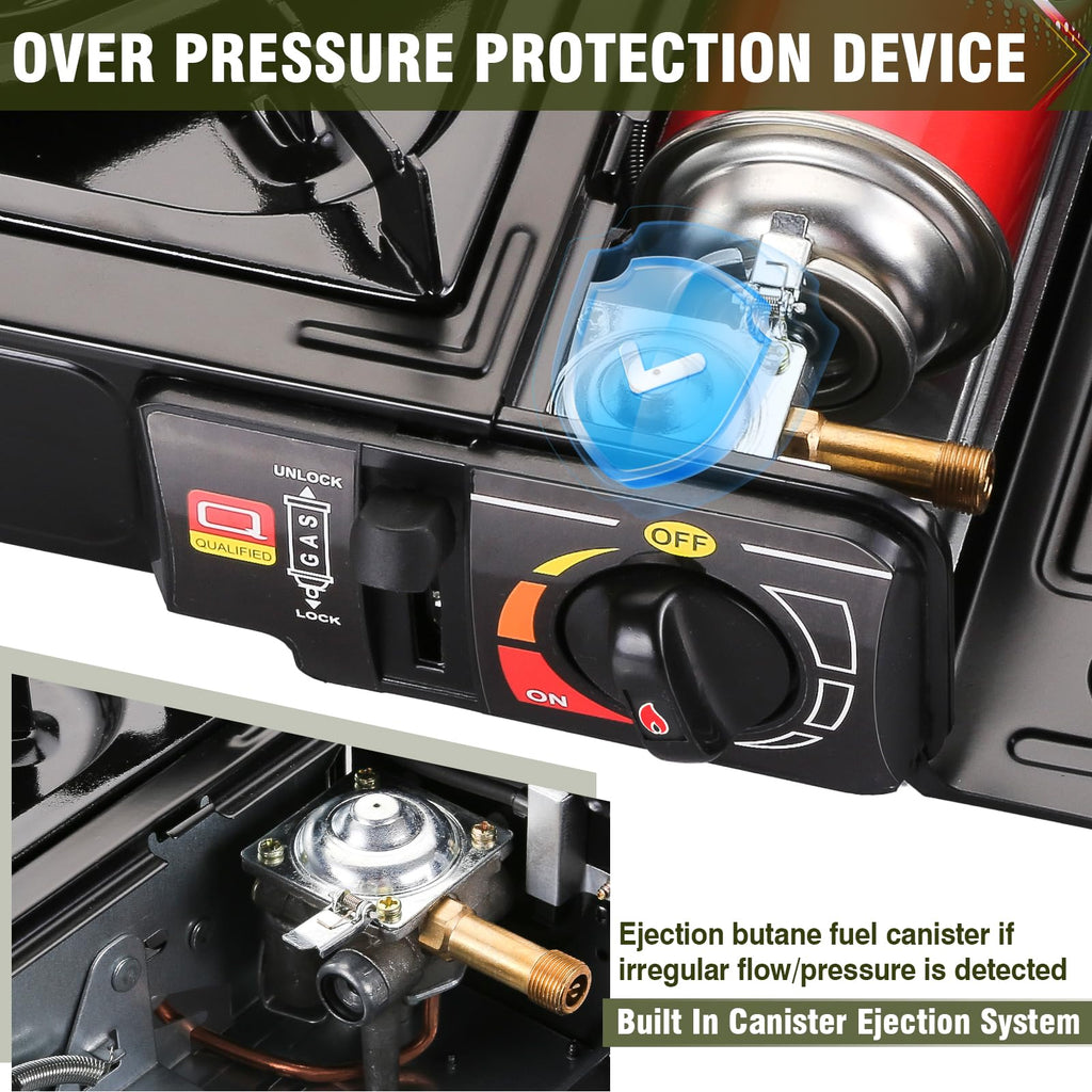 Portable Dual Fuel Single Burner Camping Stove E4478