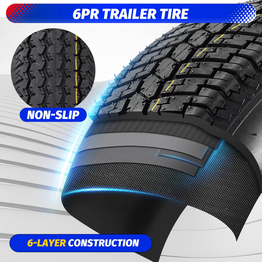 2 Pack 4.80-12 Trailer Tires with 12 inch Rims Z896529