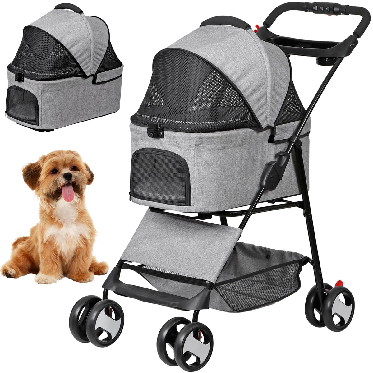 3 in1 Foldable Pet Stroller with 4 Wheels G56796