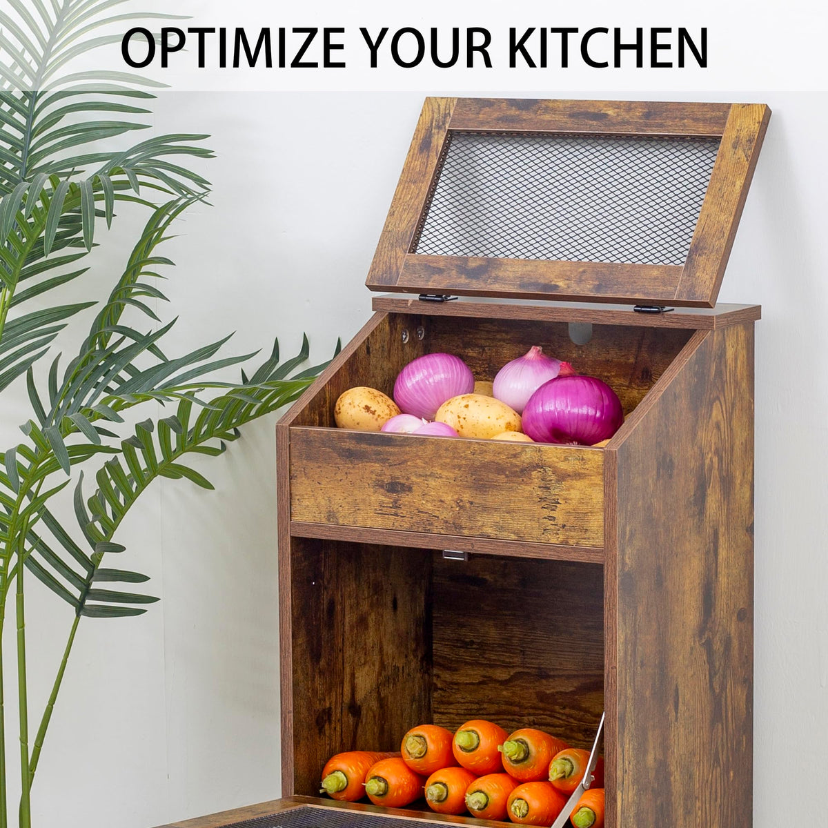 Brown Potato and Onion Storage Bin U7904