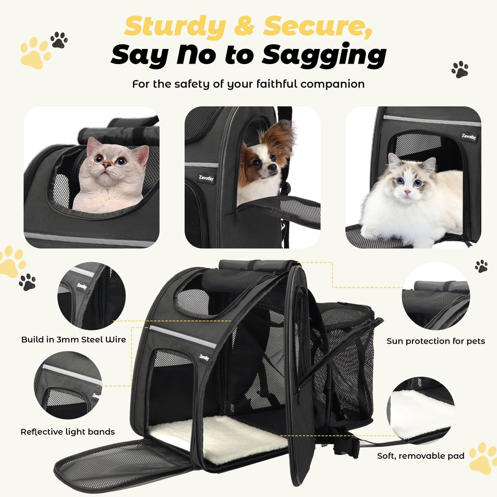 Expandable Airline Approved Cat Backpack Carrier with Breathable Mesh Q342