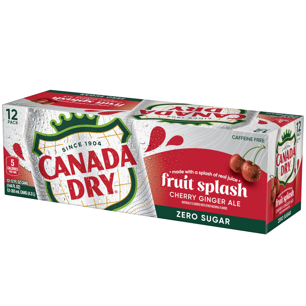 Zero Sugar Cherry Ginger Ale Soda, 12 fl. oz. Cans, 12 Pack U11118