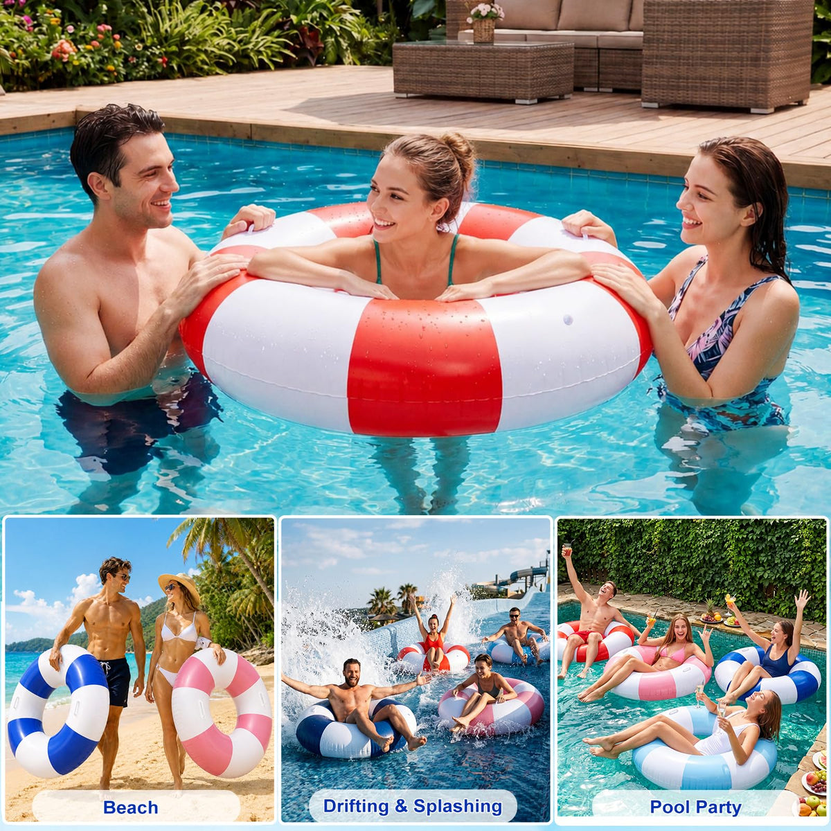 Inflatable Pool Floats 4 Pack X743058