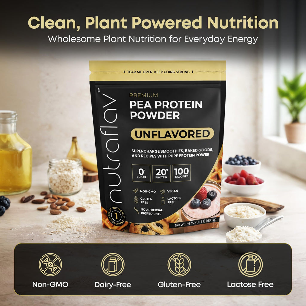 Unflavored Vegan Pea Protein Powder, 20 Servings E822