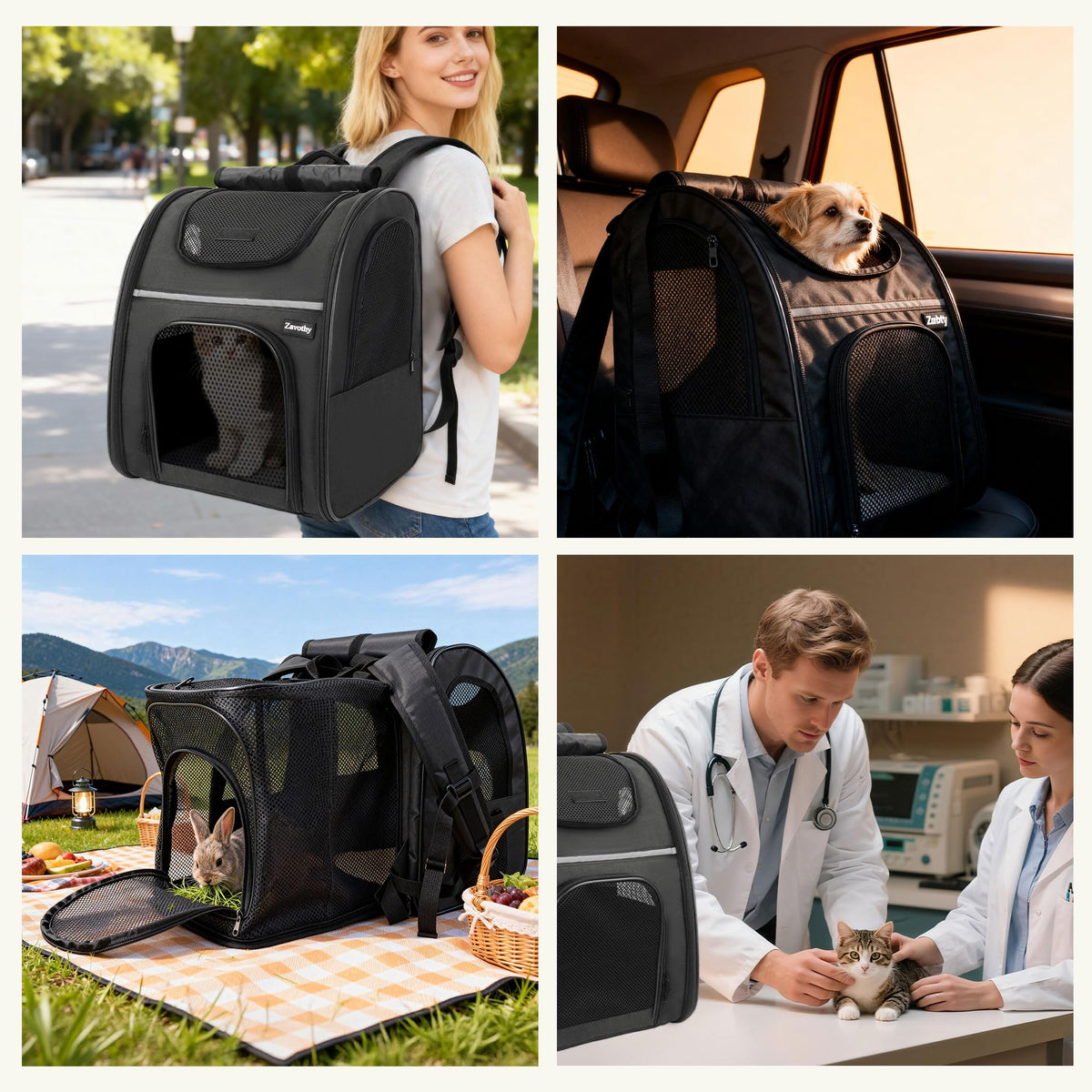 Expandable Airline Approved Cat Backpack Carrier with Breathable Mesh Q342