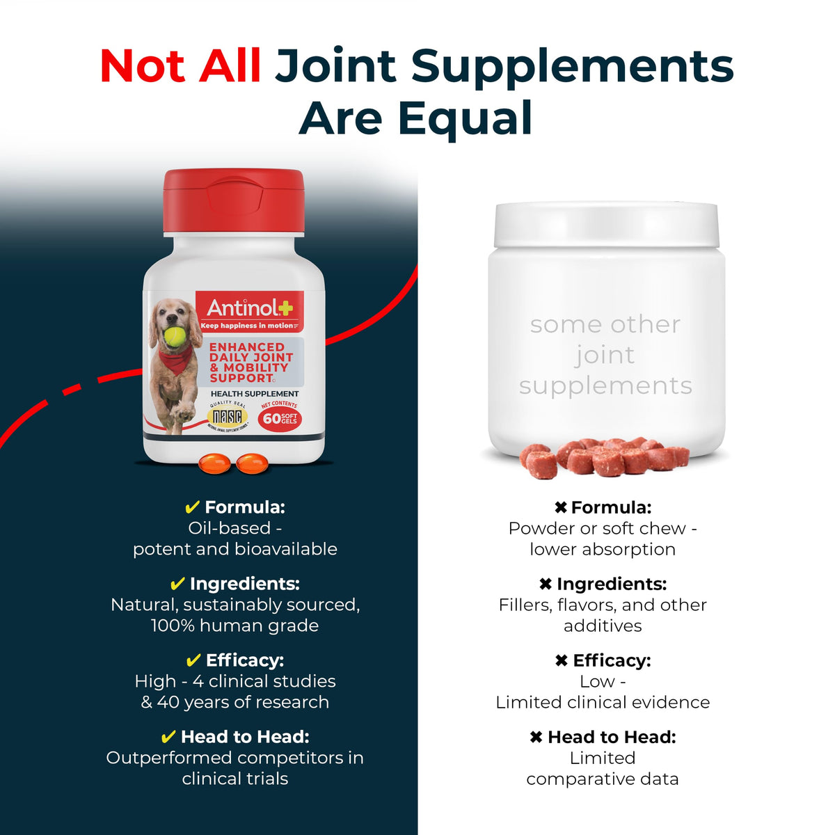 Hip & Joint Supplement for Dogs, 60 Soft Gels X5193