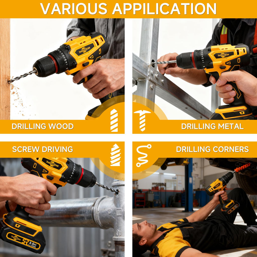 Cordless 20V Power Drill 3/8-Inch Keyless Chuck F5313