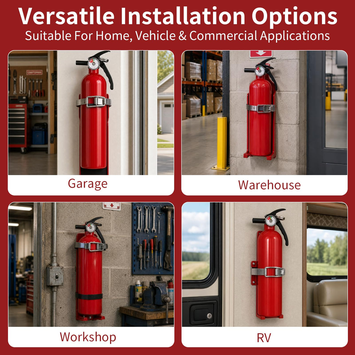 Fire Extinguisher Bracket Quick Release Anti-Vibration Mount Holder K23345