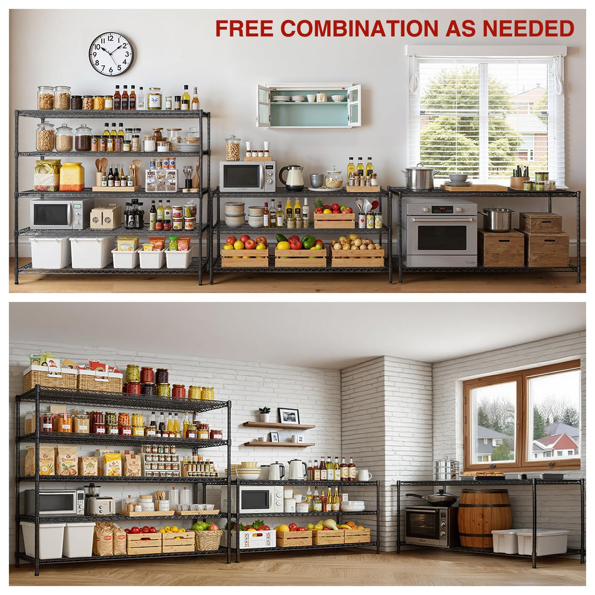 60”W 5 Tier Heavy Duty Metal Wire Shelving with Wheels Q206