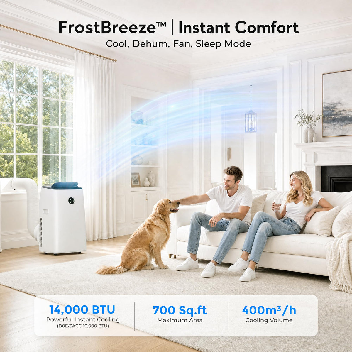 14000 BTU 3-in-1 Portable Air Conditioner with Fan, Dehumidifier, Remote Z781