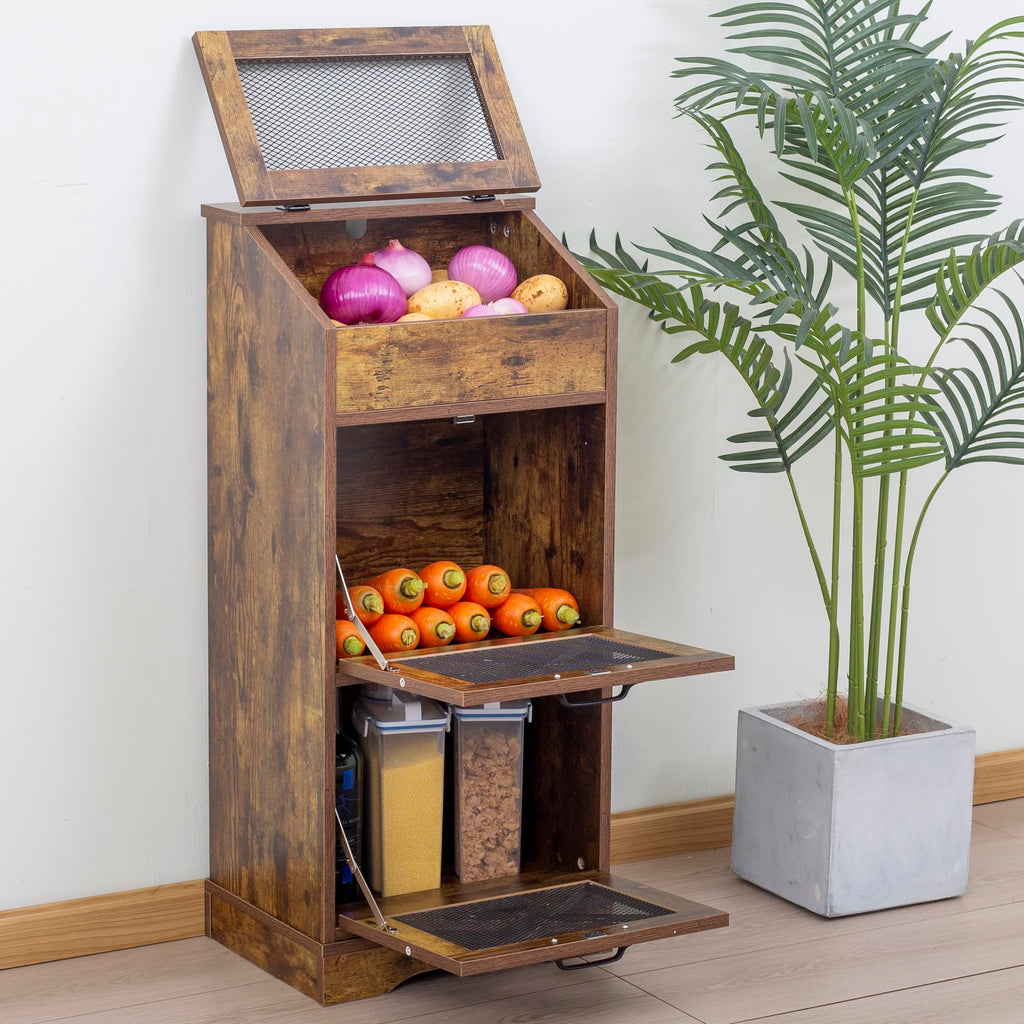 Brown Potato and Onion Storage Bin U7904