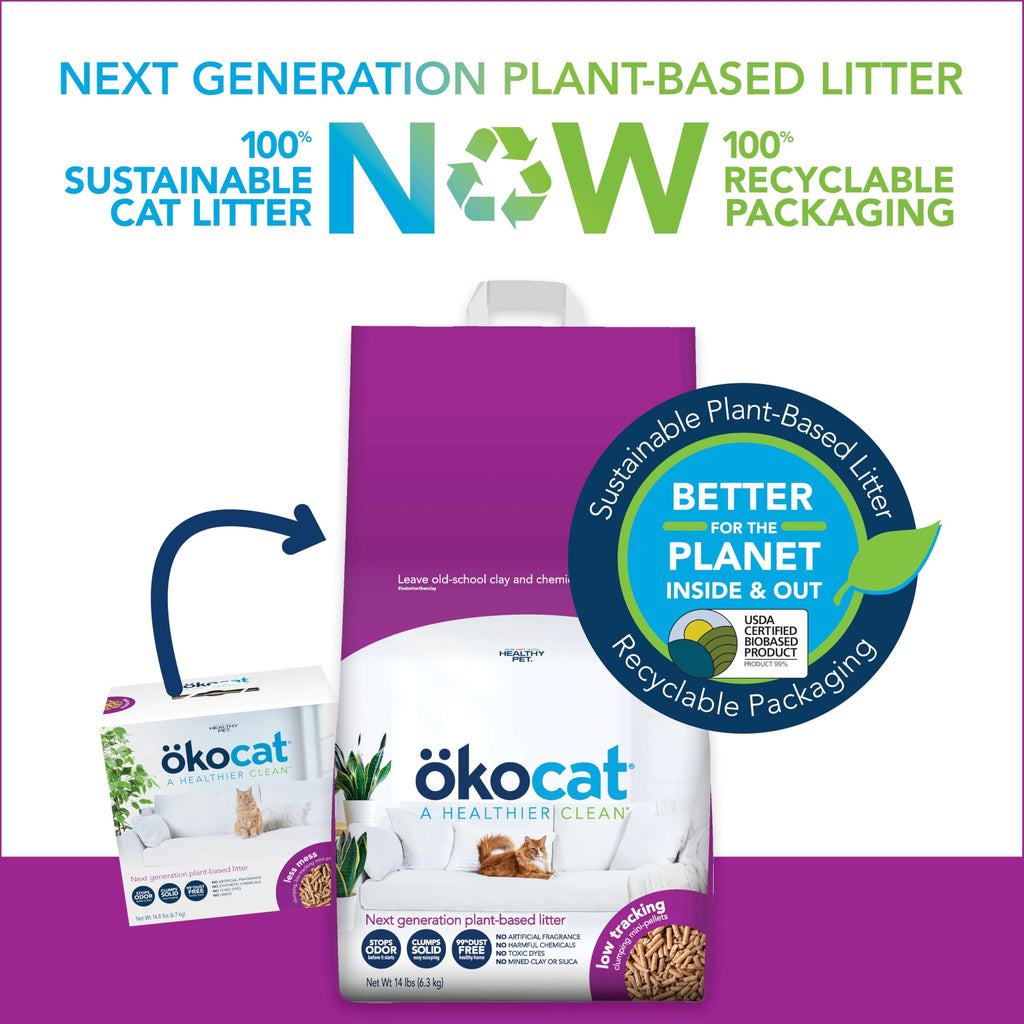 Low Tracking Natural Wood Clumping Cat Litter 21.5 Lbs B48577