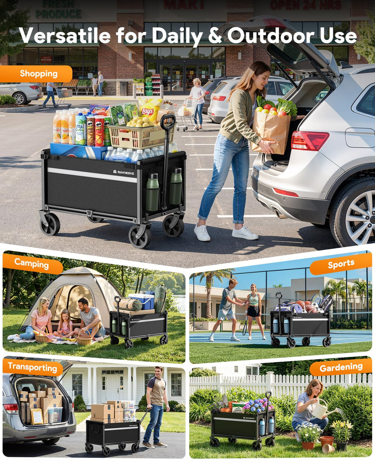Collapsible Wagon Cart with Wheels R592