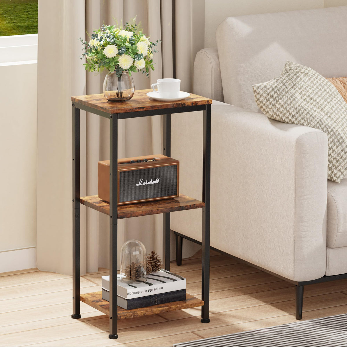 3 Tier End Table with Storage Shelves G553