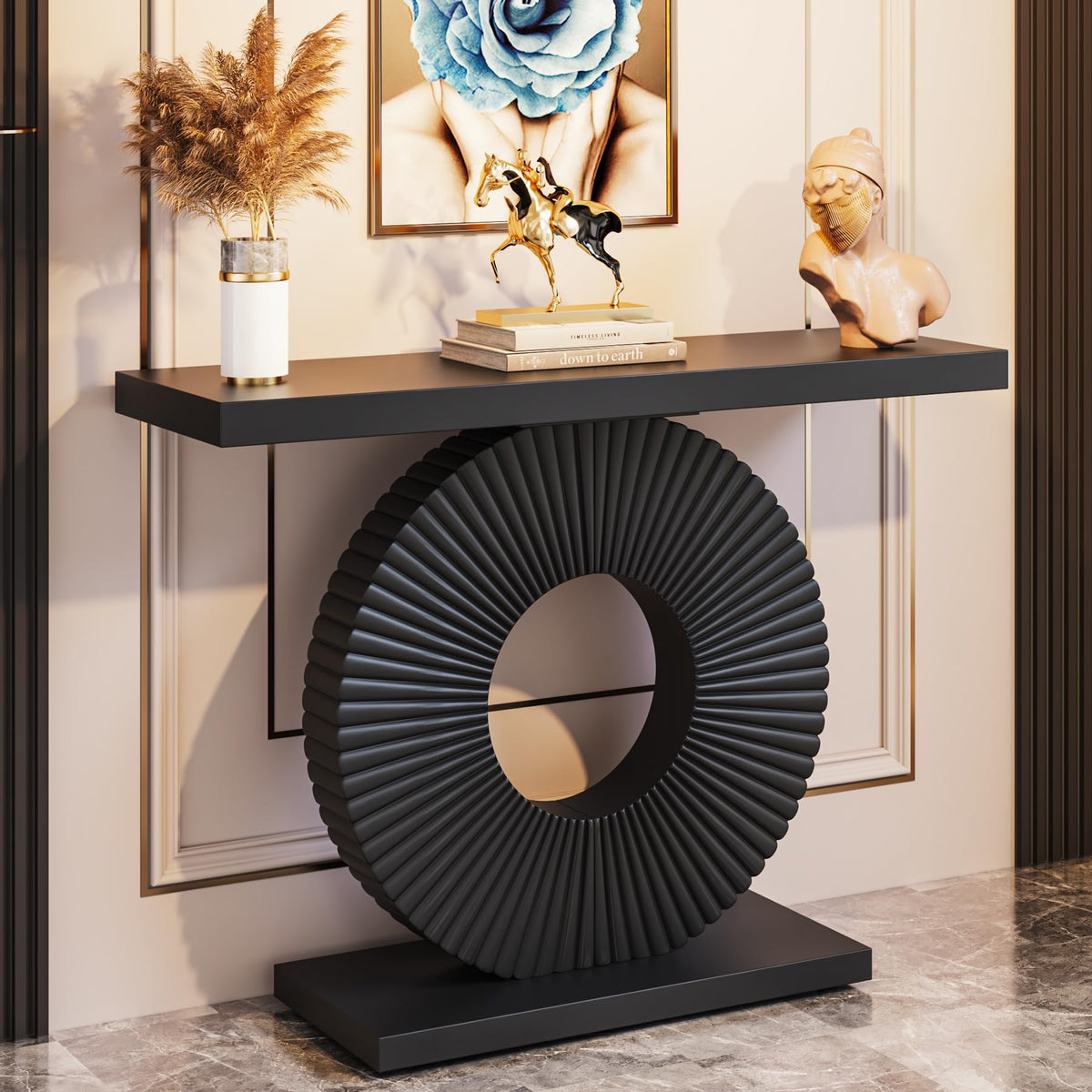 Black 40 inch Wood Console Table X2436