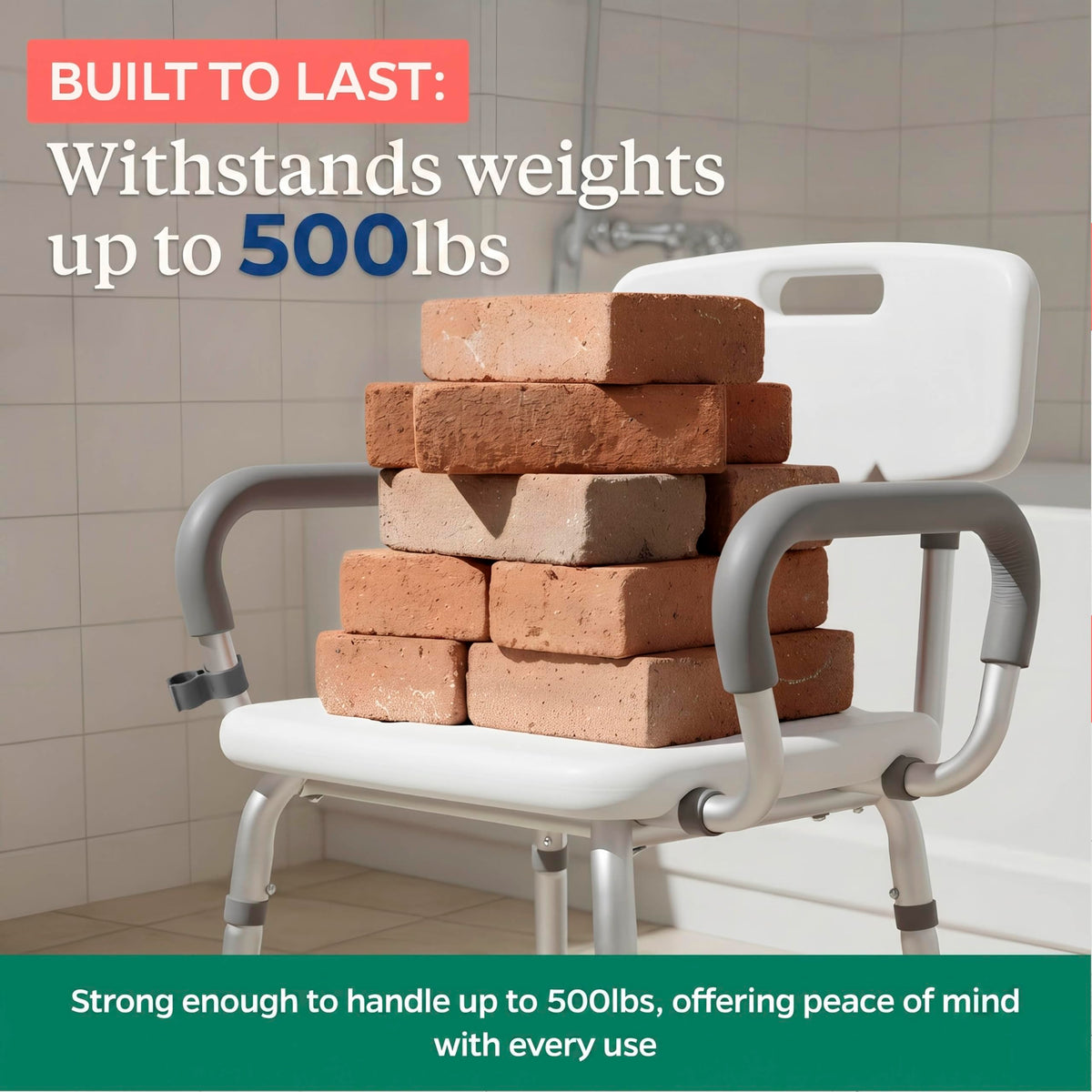 Adjustable Shower Chair with Mat C2893
