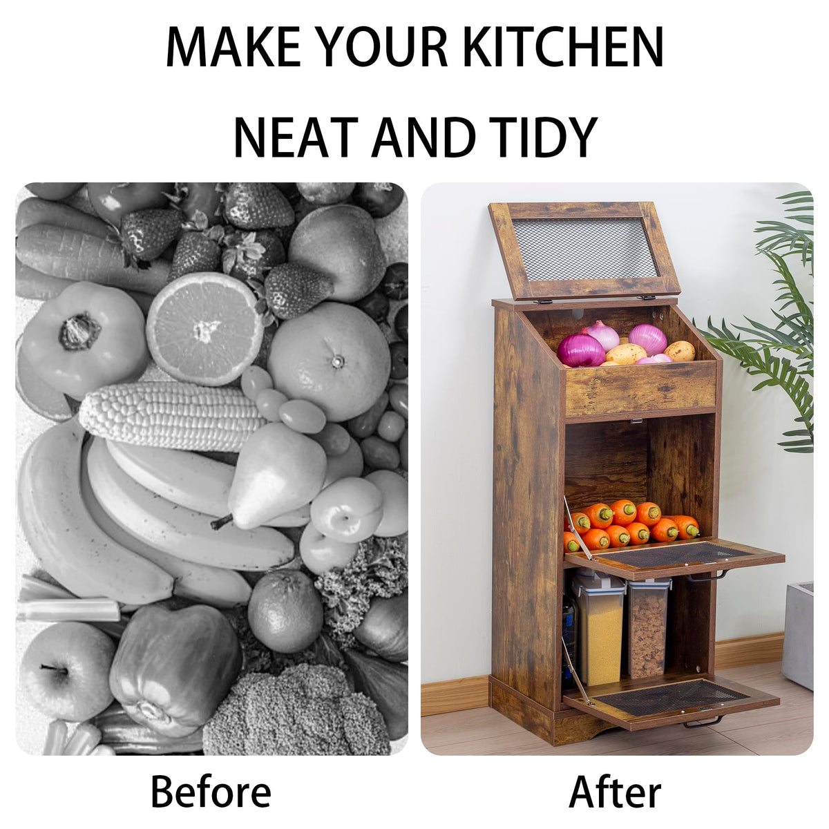 Brown Potato and Onion Storage Bin U7904
