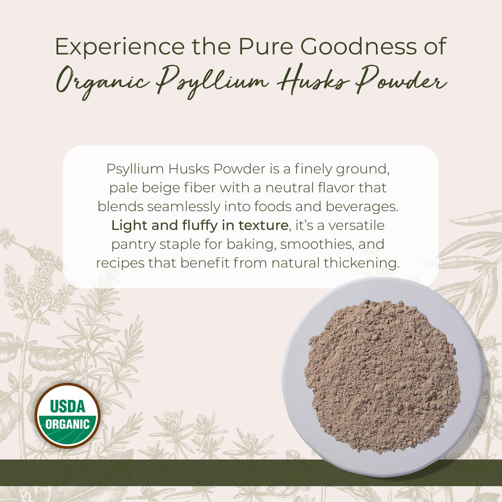 Organic Psyllium Husks Powder 1 lb Bag Z6855