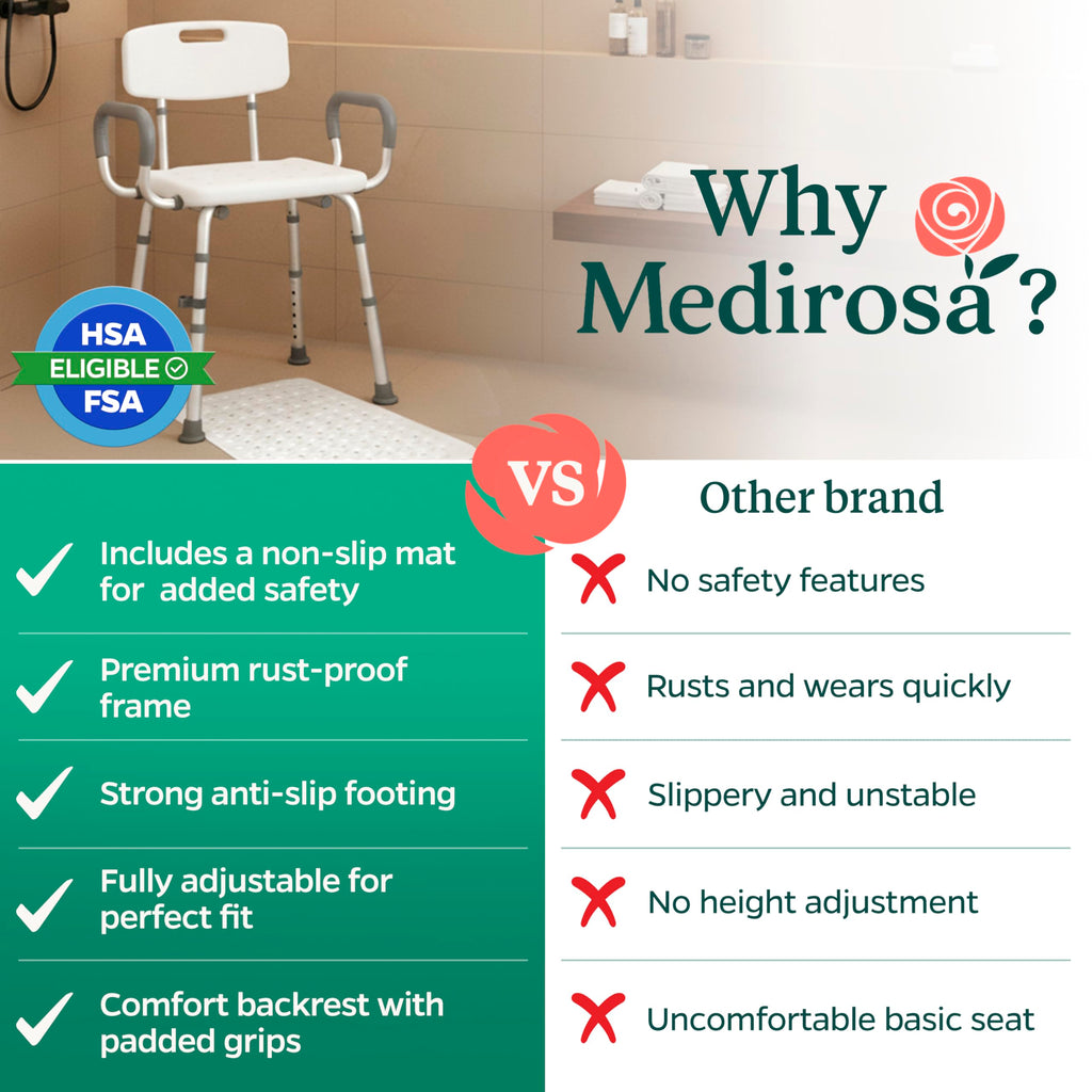 Adjustable Shower Chair with Mat C2893