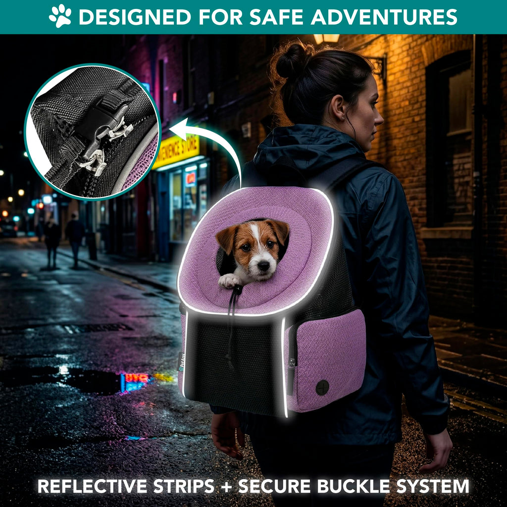Hands Free Front Pet Carrier Backpack, 10 lbs, Purple G927