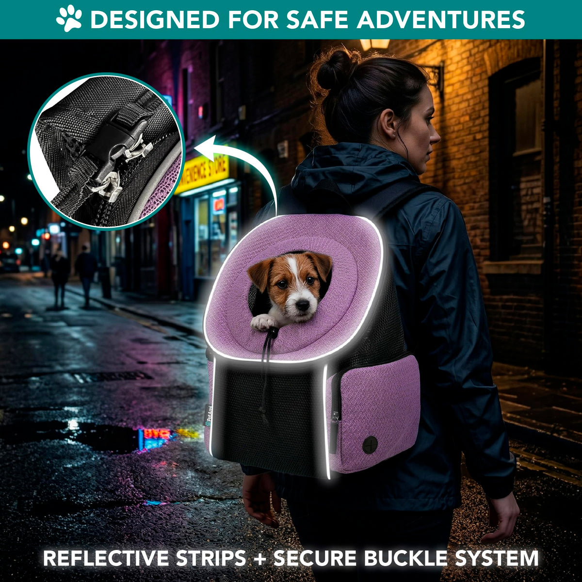 Hands Free Front Pet Carrier Backpack, 10 lbs, Purple G927