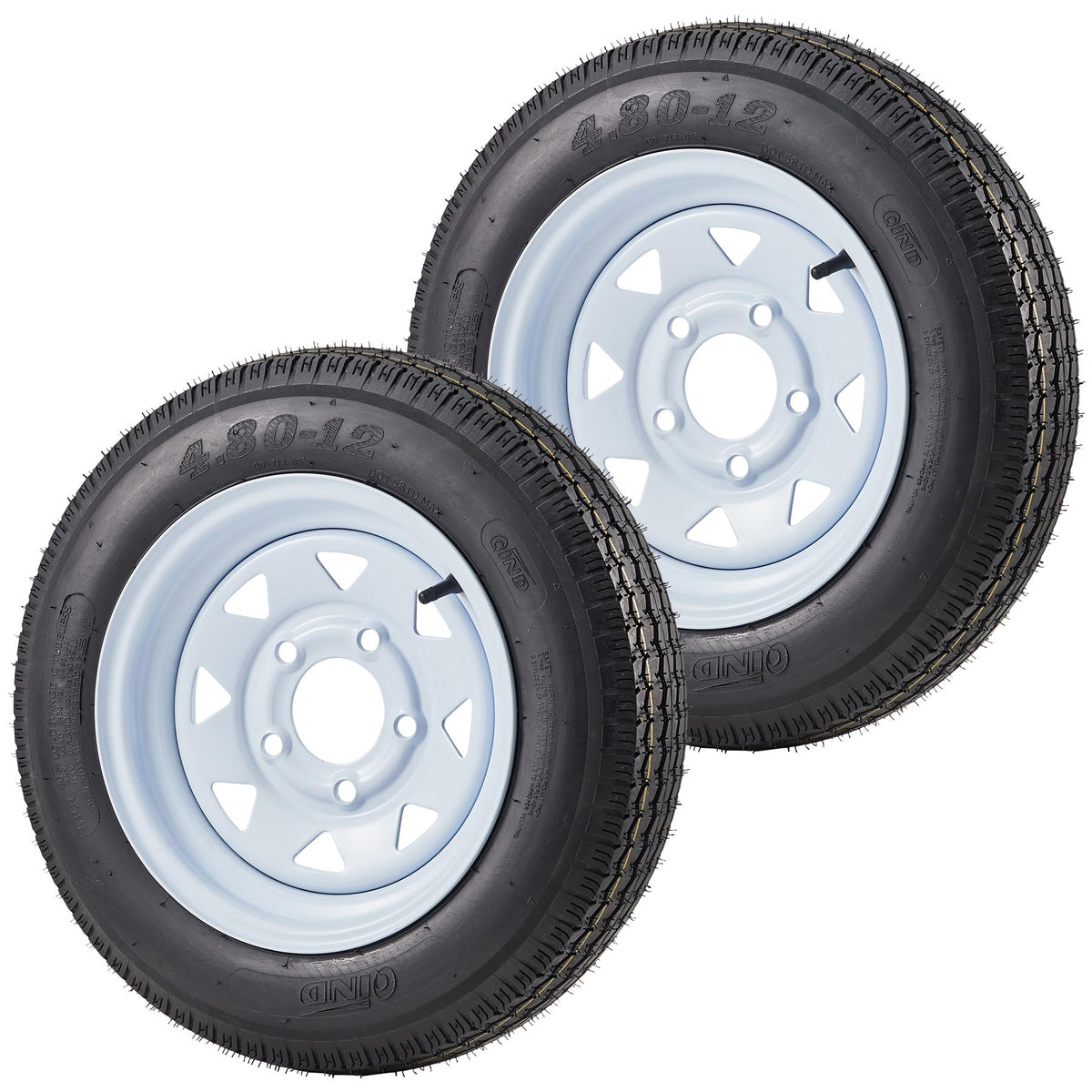 2 Pack 4.80-12 Trailer Tires with 12 inch Rims Z896529