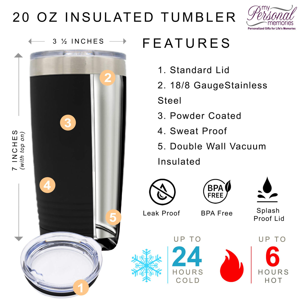 Set of 2 Stainless Steel Double Wall Vacuum Insulated Travel Tumbler A495413