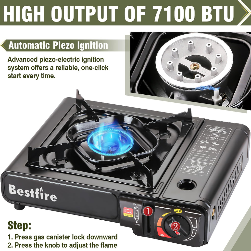Portable Dual Fuel Single Burner Camping Stove E4478