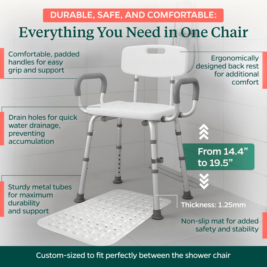 Adjustable Shower Chair with Mat C2893